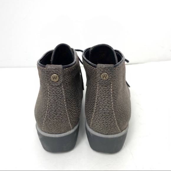 Wolky Dusky WintyComfort Lace up Ankle Wedge Boot in Metallic Brown Size 6 - Picture 10 of 12